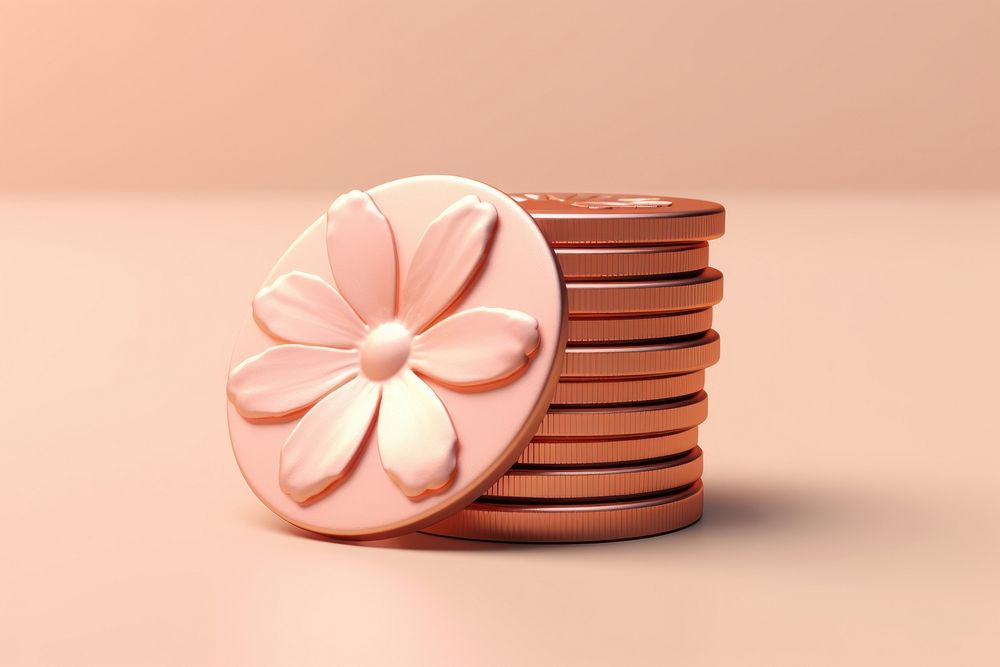 Coin rose gold coin food confectionery.