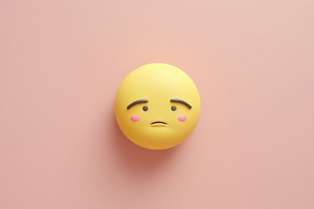 Sad emoji icon face egg anthropomorphic representation.