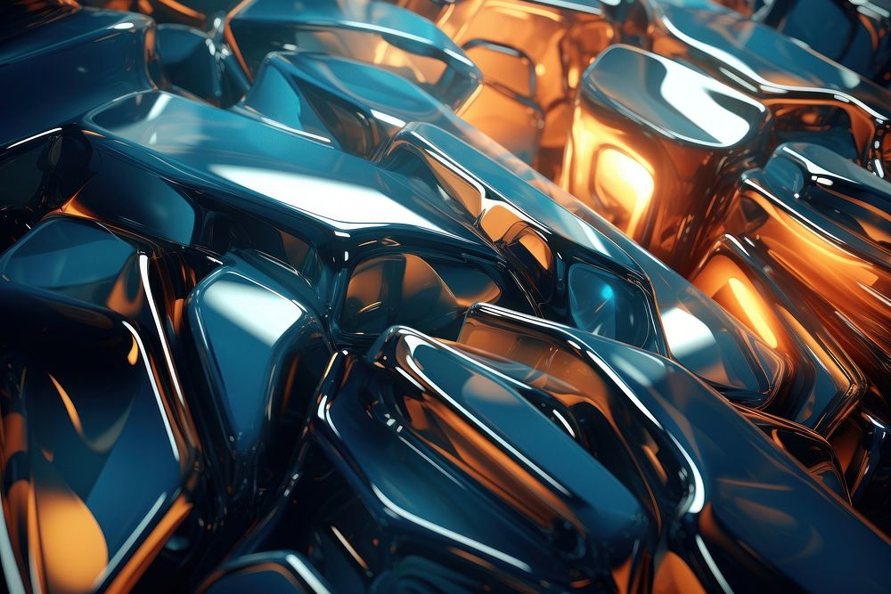 3d render of a celereation in surreal abstract style backgrounds metal blue.