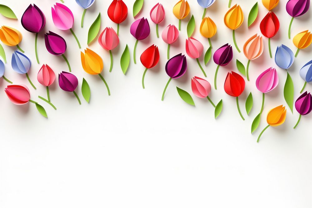 Tulip floral border flower backgrounds pattern.