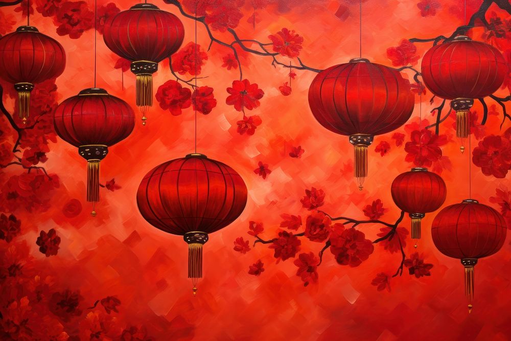 Vibrant red background lantern backgrounds art.