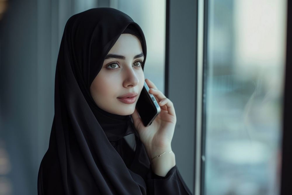 Middle eastern woman headscarf adult black.