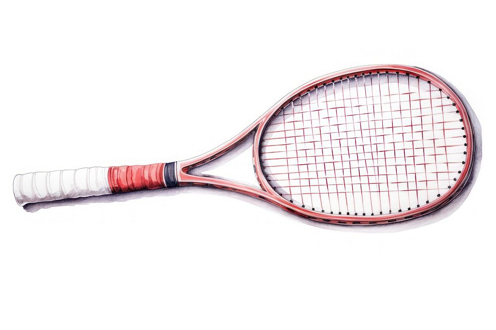 Tennis racket sports white background recreation.