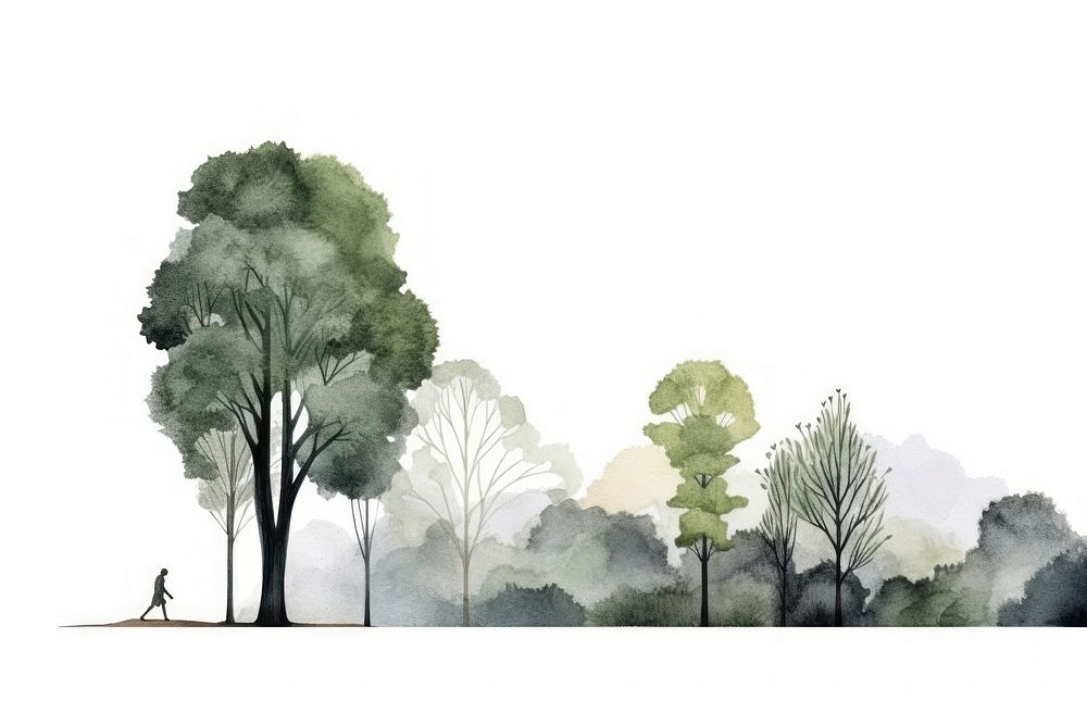 A tree border outdoors drawing nature.
