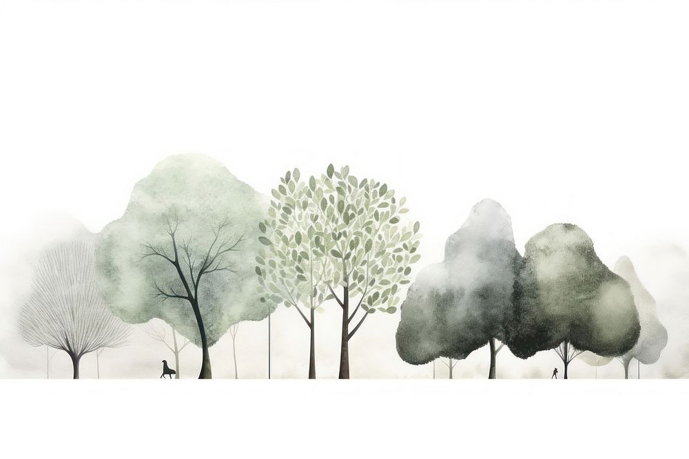 A tree border outdoors drawing sketch.