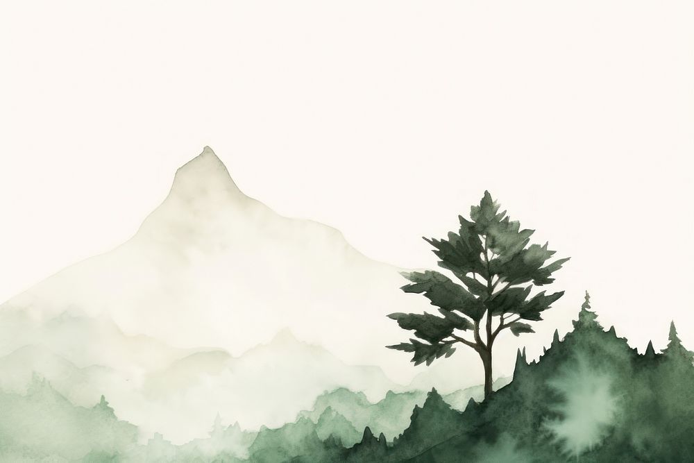 A tree with mountain border landscape outdoors nature.