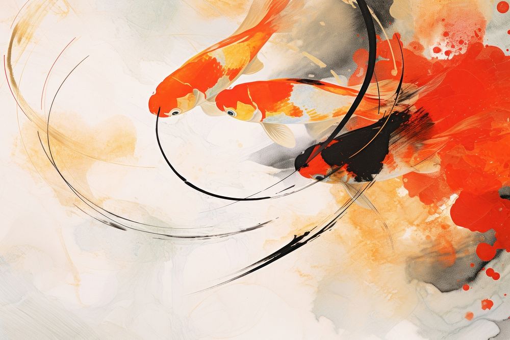 Koi fishs backgrounds abstract paint.