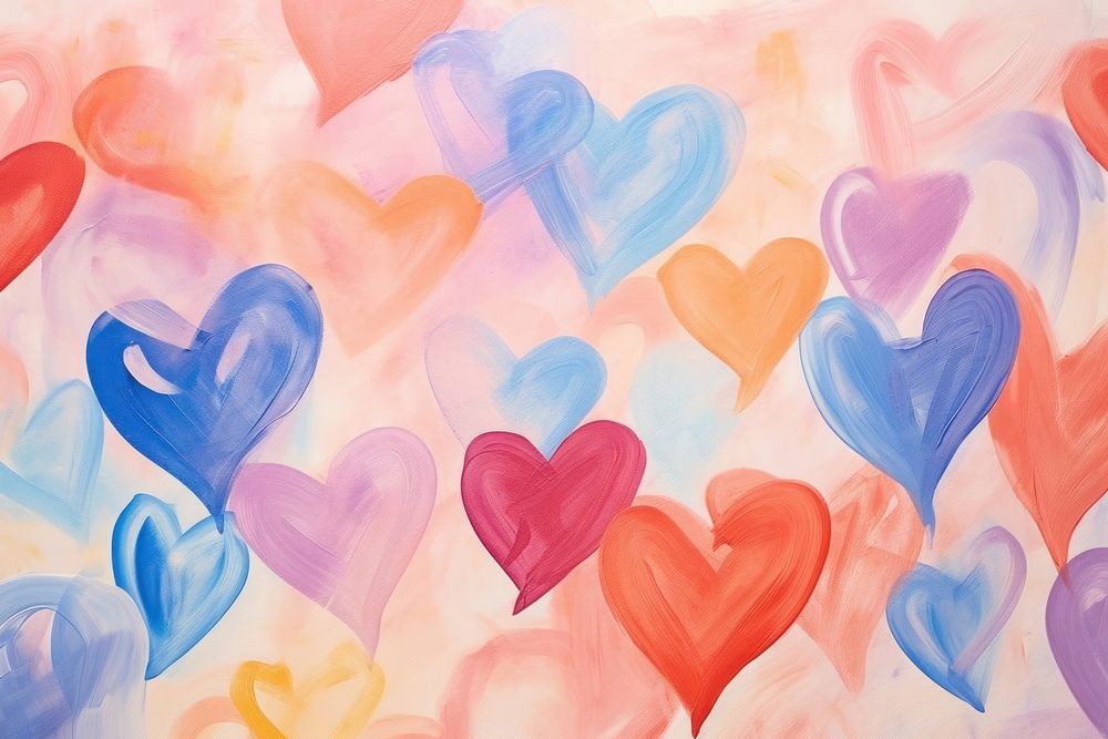 Various of heart backgrounds abstract paint.
