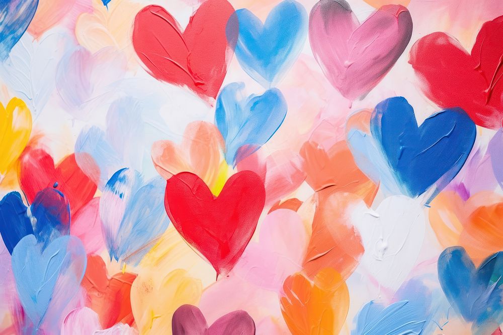 Various of heart backgrounds abstract paint.
