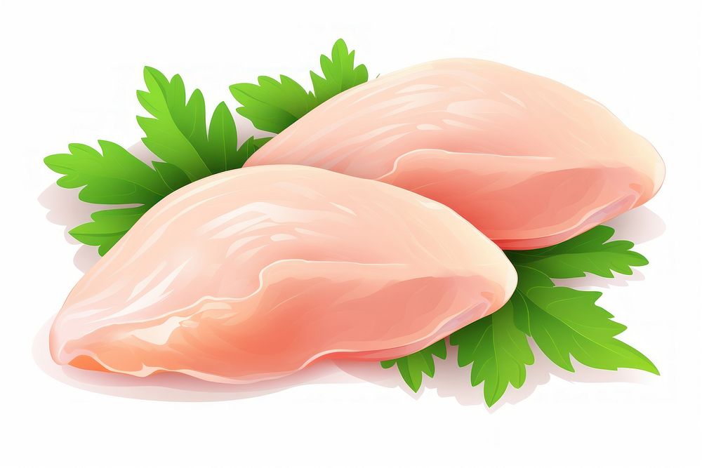 Raw chicken fillets herbs food meat.