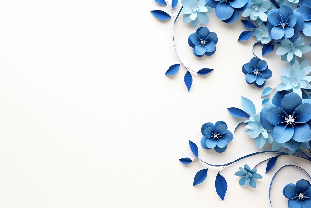 Blue floral border flower backgrounds pattern.