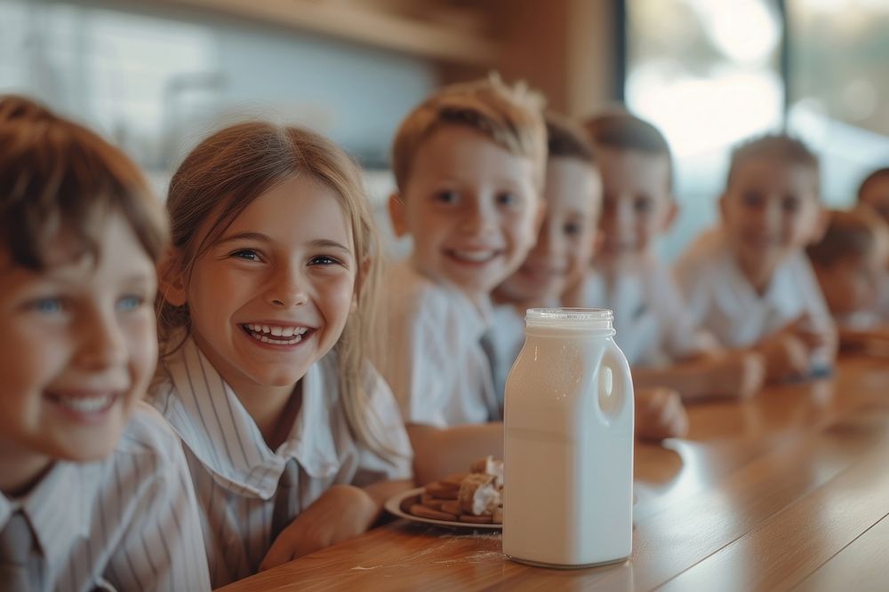Child milk school table.