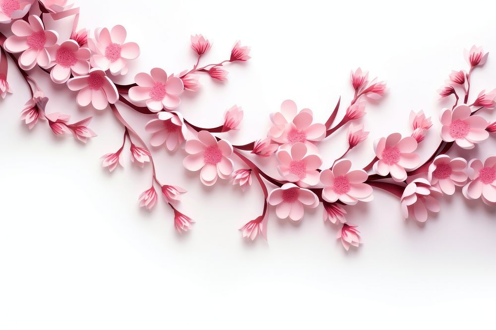 Cherry blossom floral border flower petal plant.