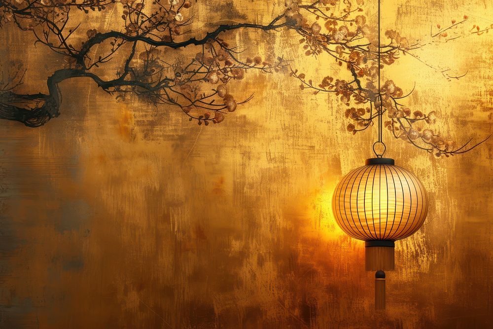 Chinese gold background backgrounds lighting lantern.