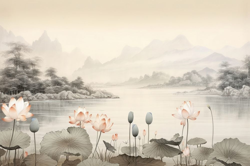 Chinese traditional landscapae outdoors painting nature.
