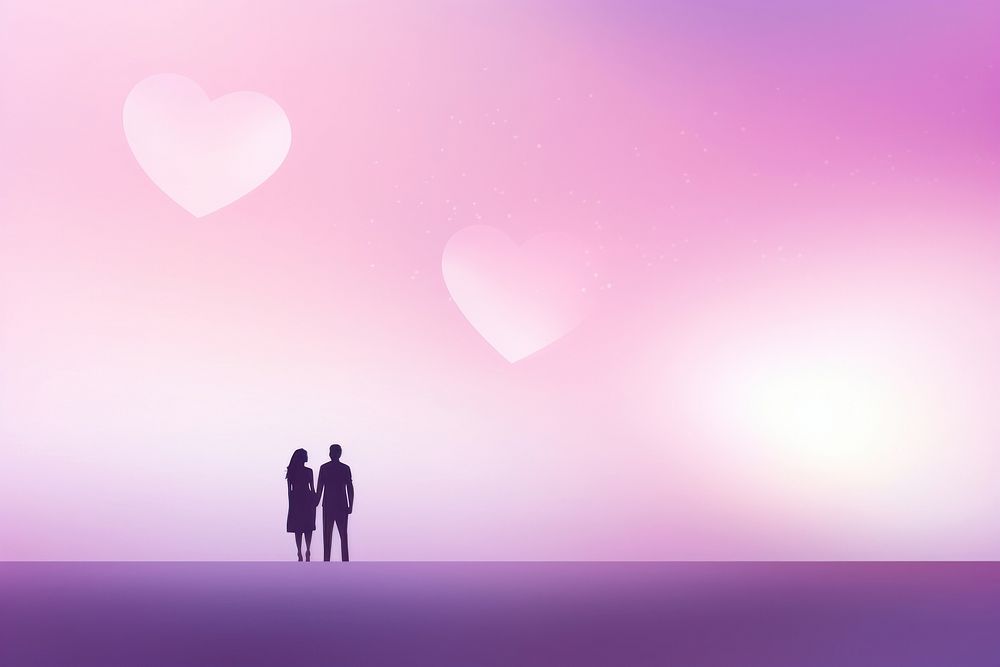 Couple gradient background outdoors purple love.
