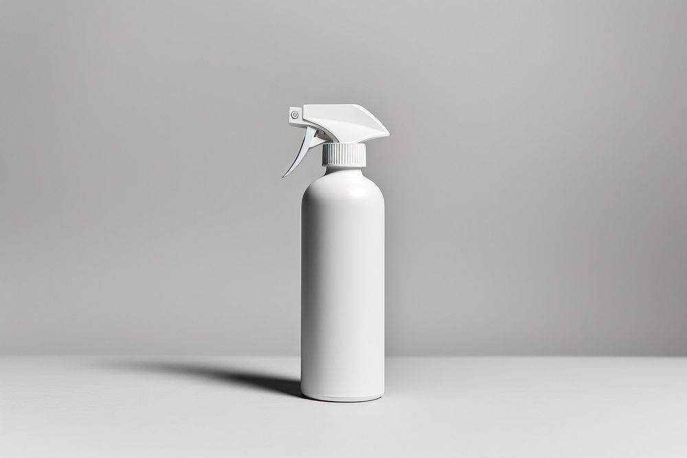 Spray bottle  white container cylinder.