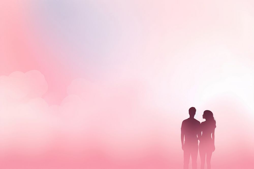 Couple dating gradient background backgrounds silhouette abstract.
