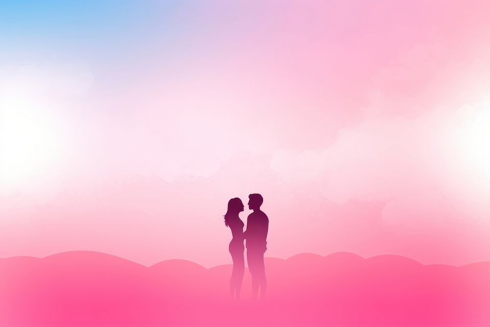 Couple dating gradient background love pink togetherness.