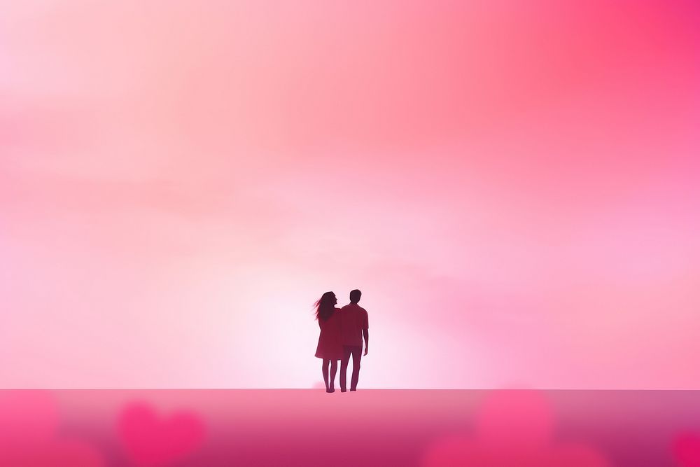 Couple gradient background love pink red.