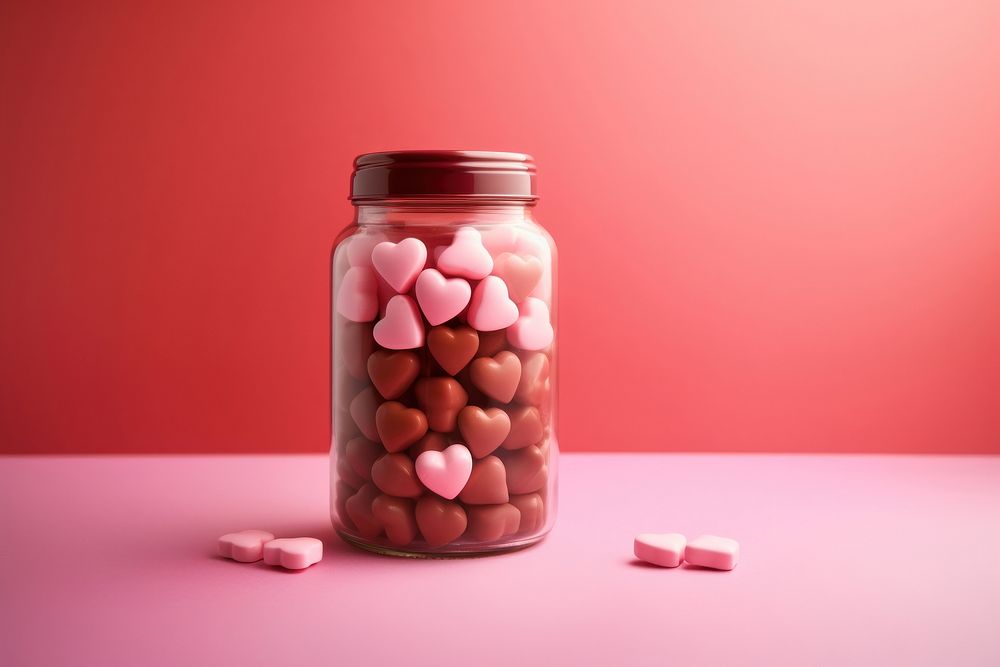 Jar pill food pink.