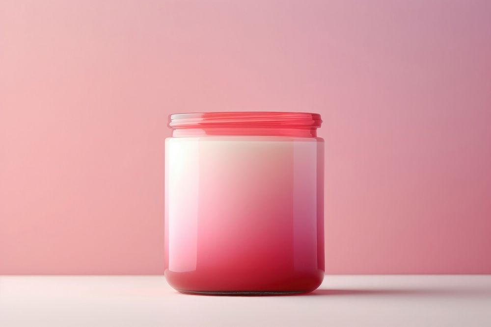 Jar pink red container.