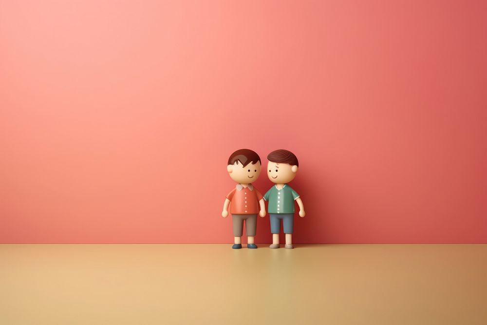 Gay couple background figurine love doll.