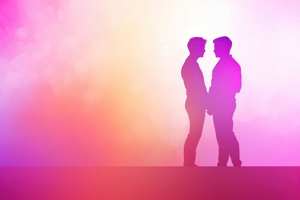 Gay couple background silhouette adult love.