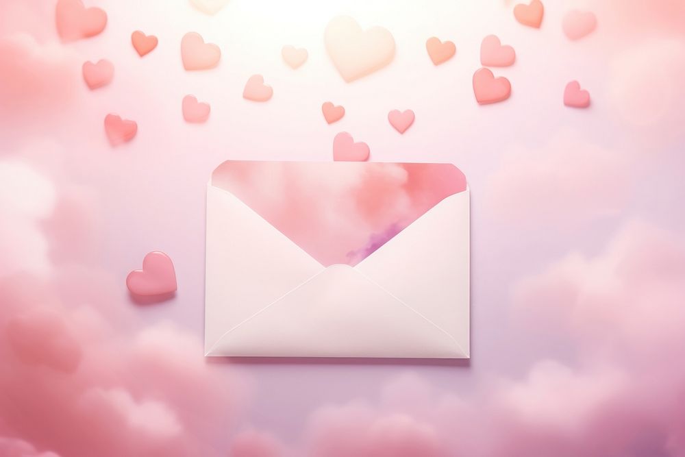 Love letter paper pink text.
