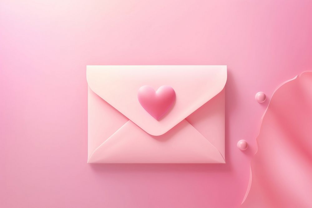 Love letter envelope paper pink.