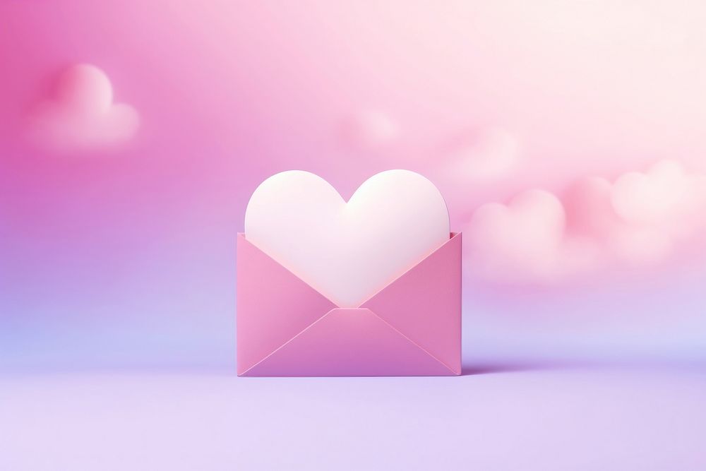 Love letter pink pink background envelope.