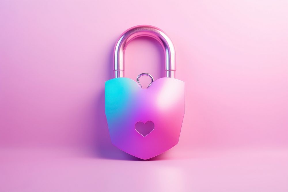Lock and key gradient background love pink protection.