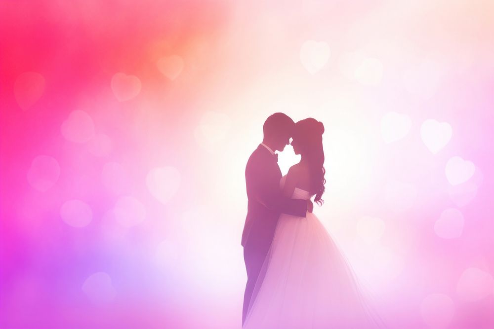 LGBT wedding gradient background romantic kissing adult.