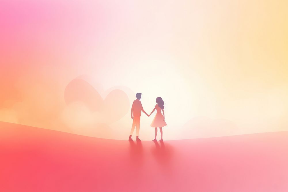Person holding hands gradient background love red togetherness.