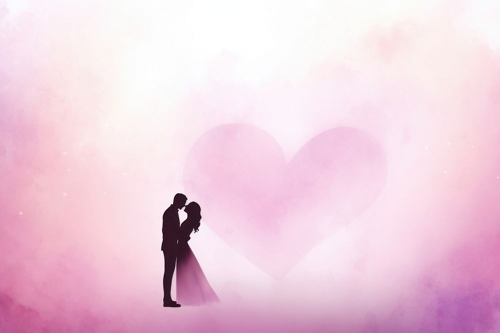 Wedding card gradient background romantic kissing adult.