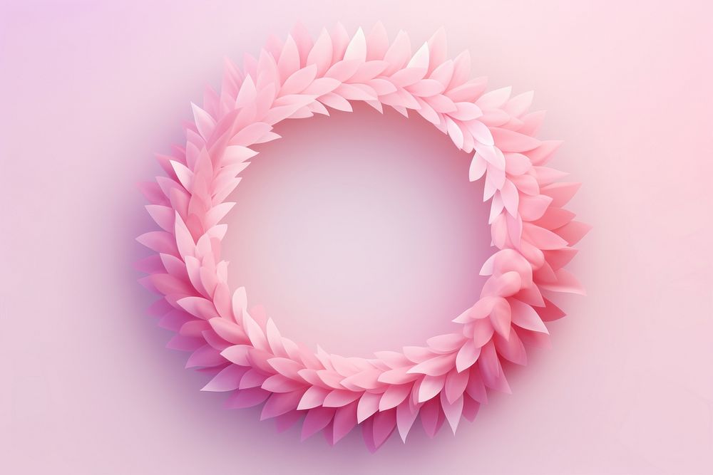 Wreath gradient background flower petal pink.