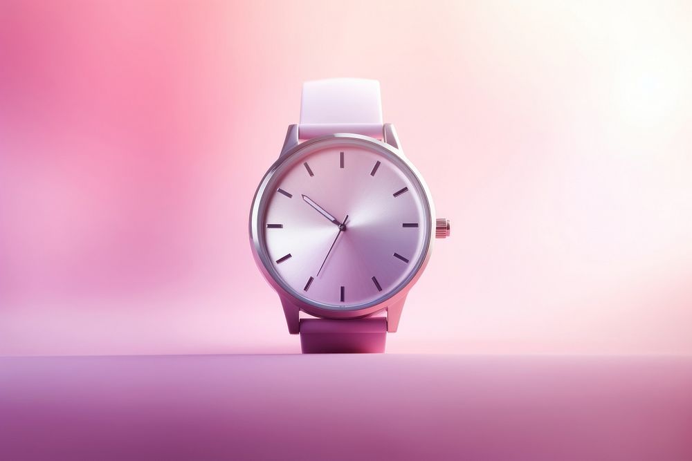 Wristwatch gradient background pink deadline accuracy.