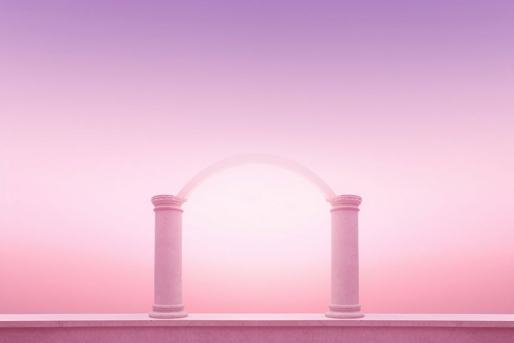 Temple gradient background architecture pink lighting.