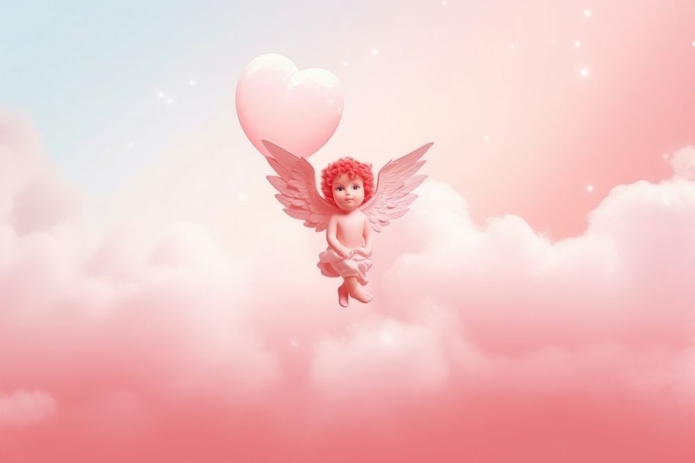 Valentine cherub angel red creativity.