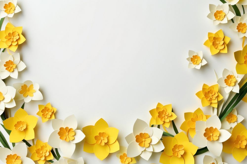 Daffodil floral border flower backgrounds petal.