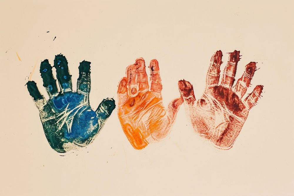 Handprints painting drawing finger.