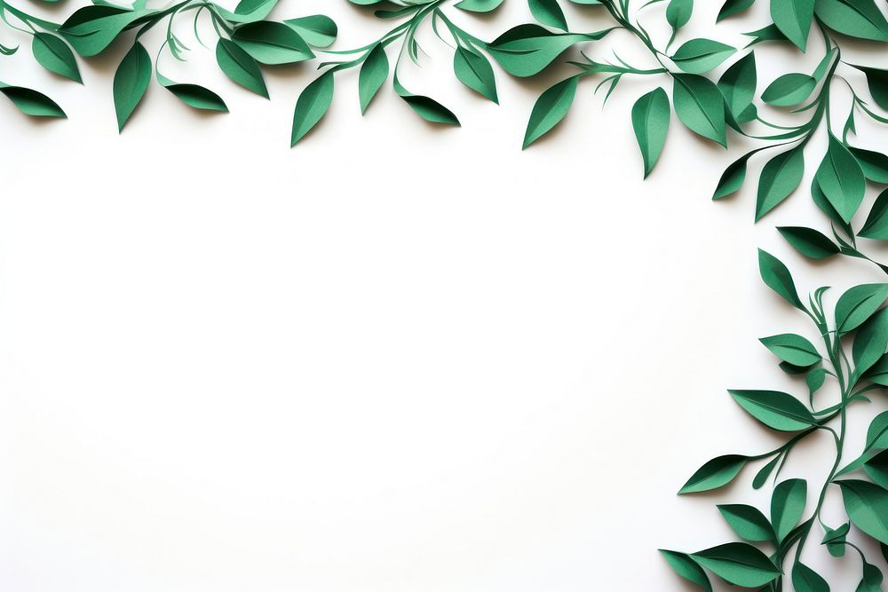 Green leaves border backgrounds pattern plant.