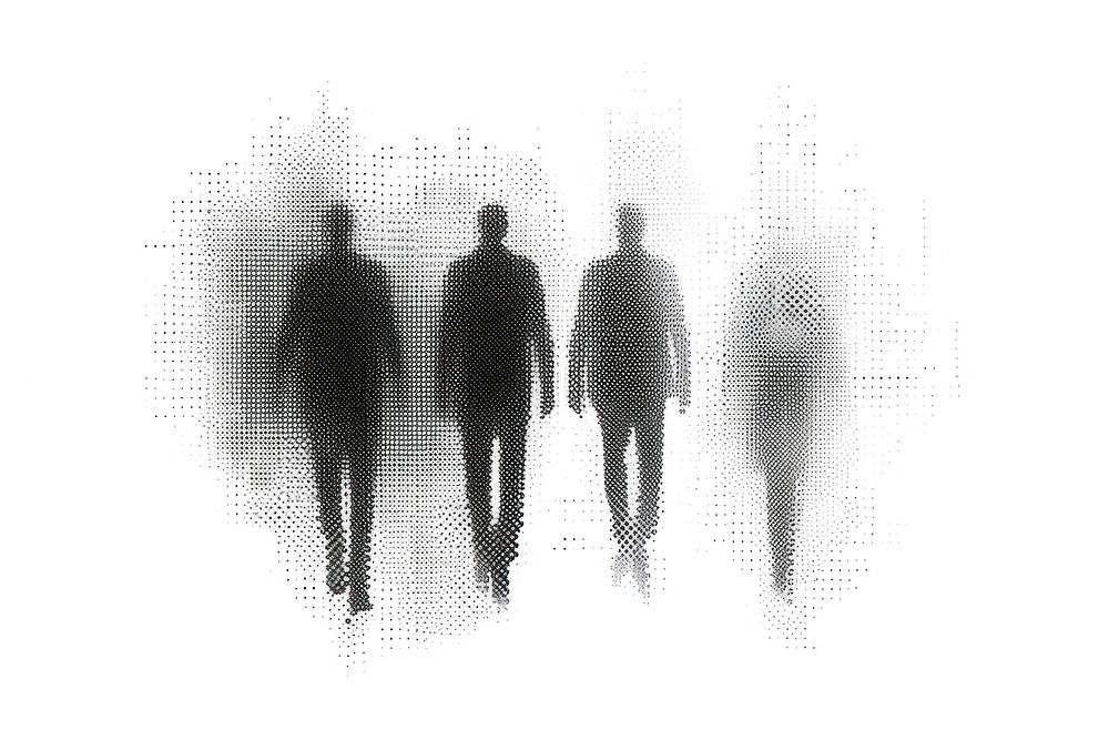 Abstract people effect silhouette walking adult.
