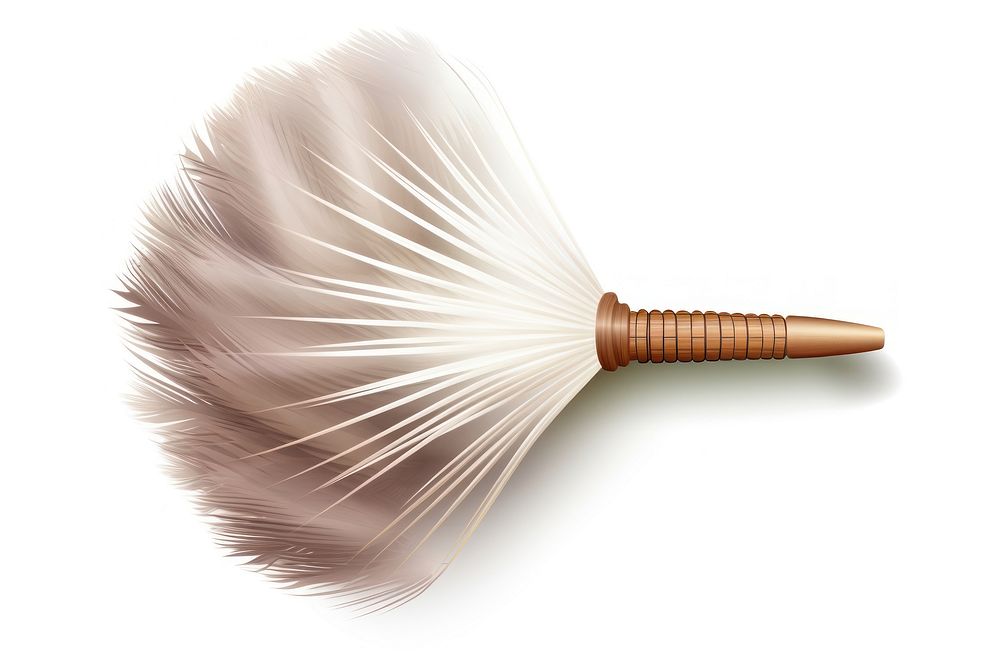 Shuttlecock brush broom white background.