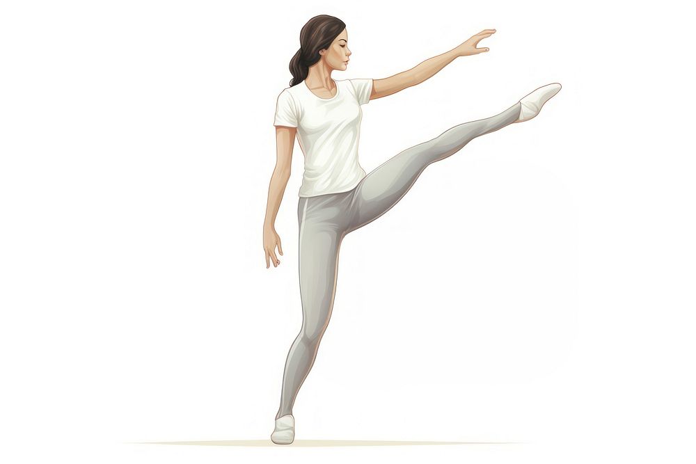 Woman stretching leg dancing ballet adult.