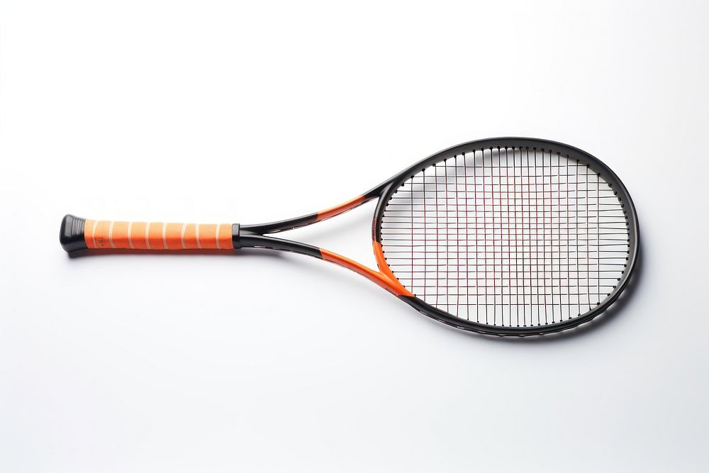 Tennis racket sports white background competition.