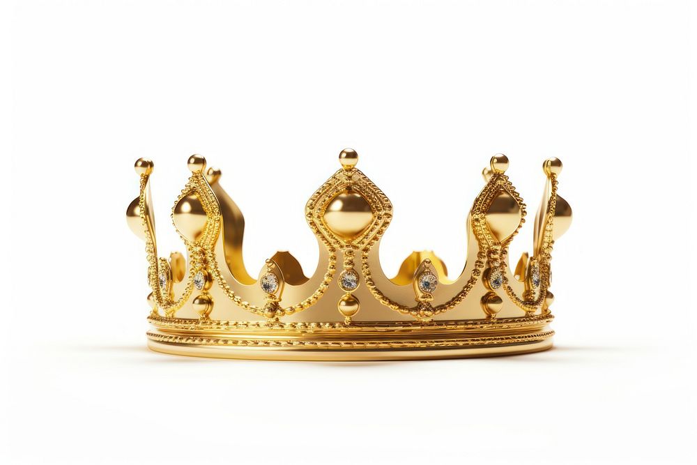 Crown gold crown jewelry white background.