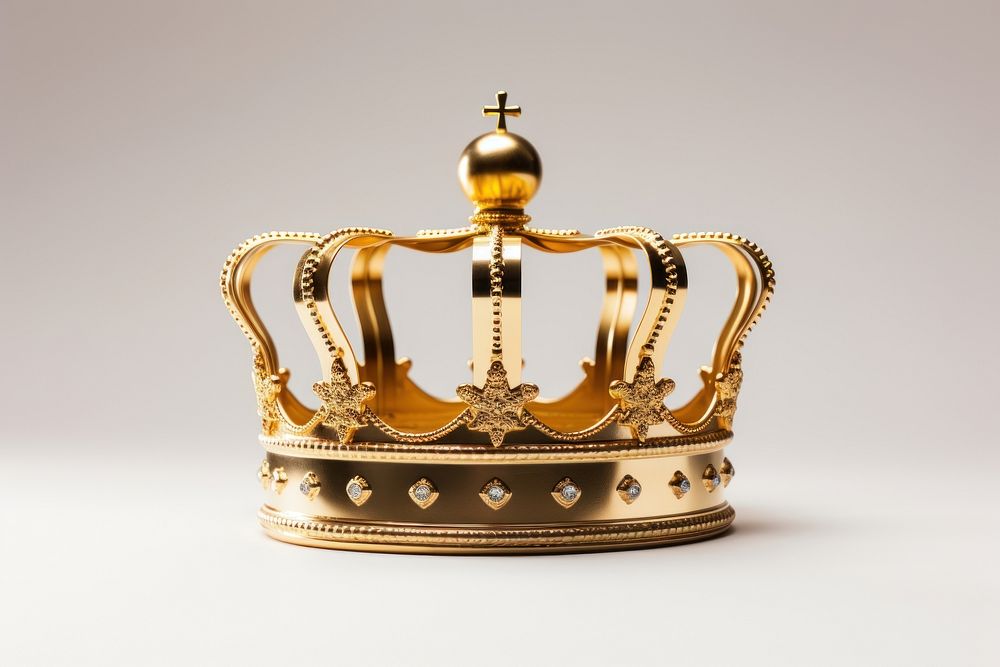 Crown gold crown white background accessories.
