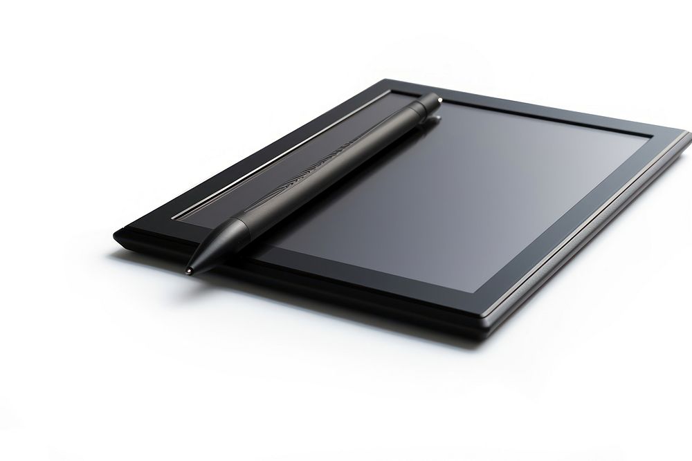 Professional graphics tablet with a digitized pen white background architecture electronics.