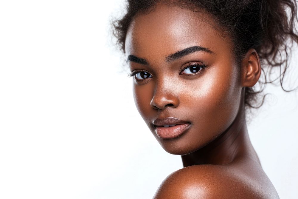 African american woman with healthy skin portrait adult photo.